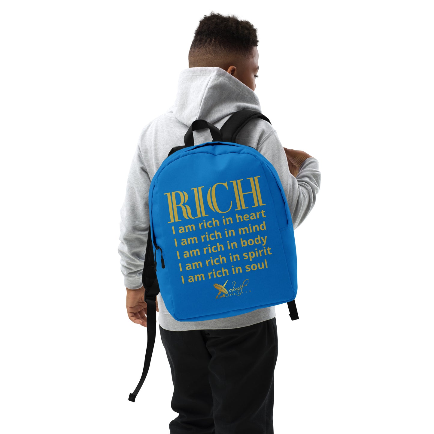 RICH BY XCLUSIF POETIX BLUE & GOLD Minimalist Backpack