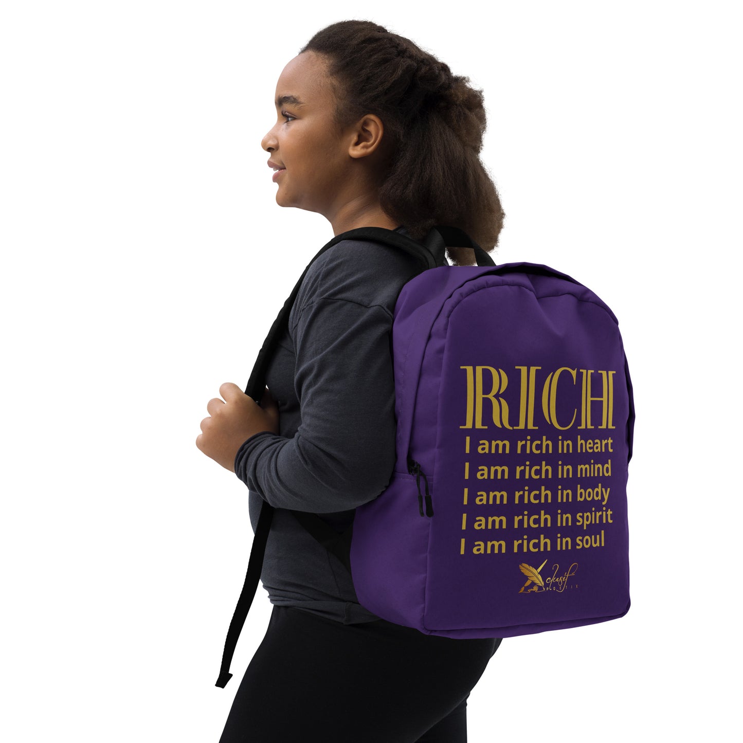 RICH BY XCLUSIF POETIX PURPLE & GOLD Minimalist Backpack