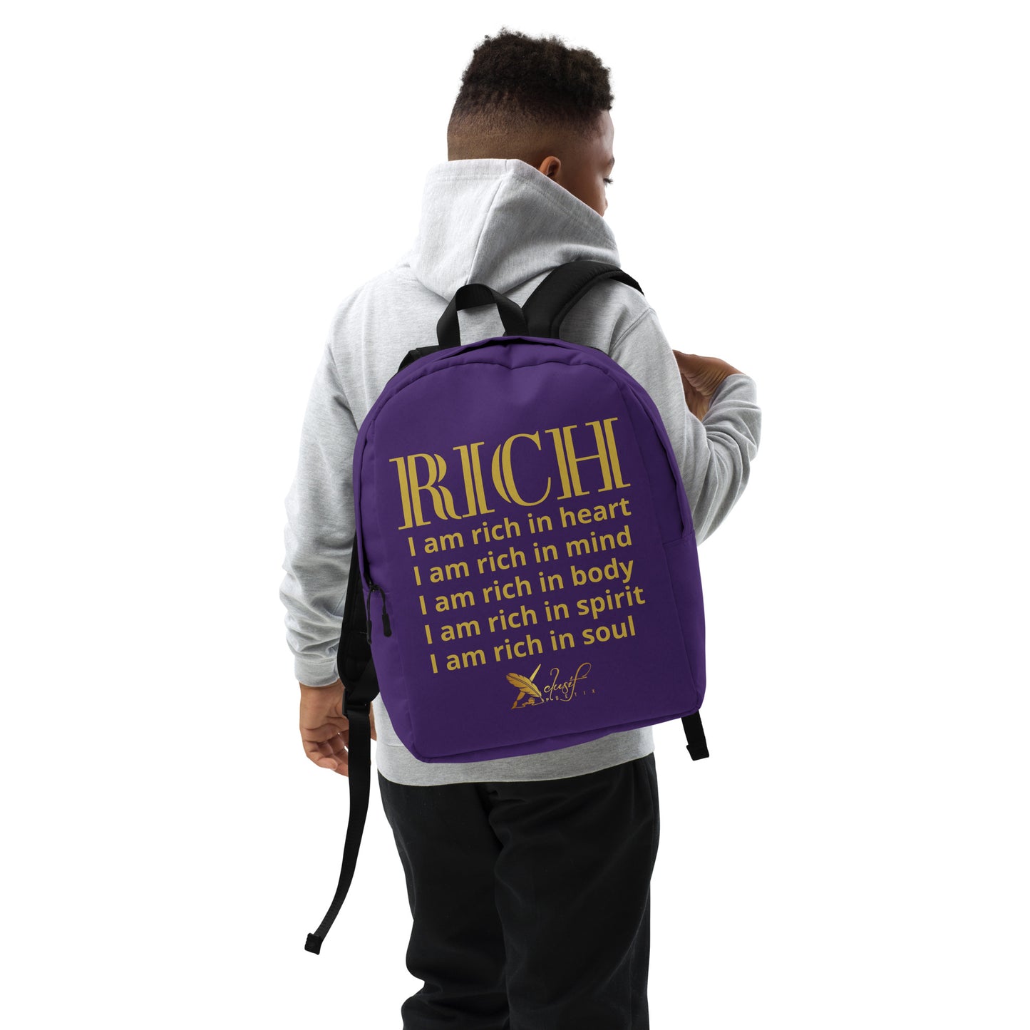 RICH BY XCLUSIF POETIX PURPLE & GOLD Minimalist Backpack