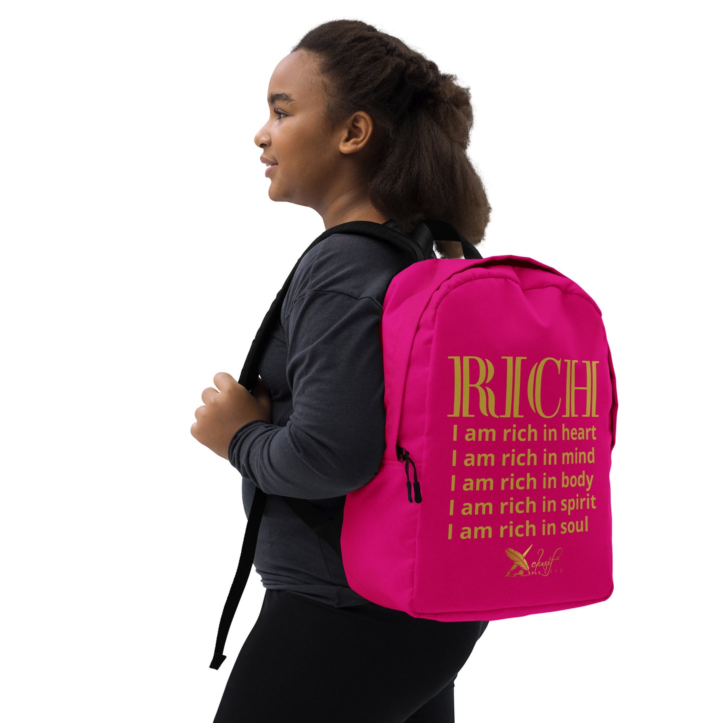 RICH BY XCLUSIF POETIX HOT PINK & GOLD Minimalist Backpack