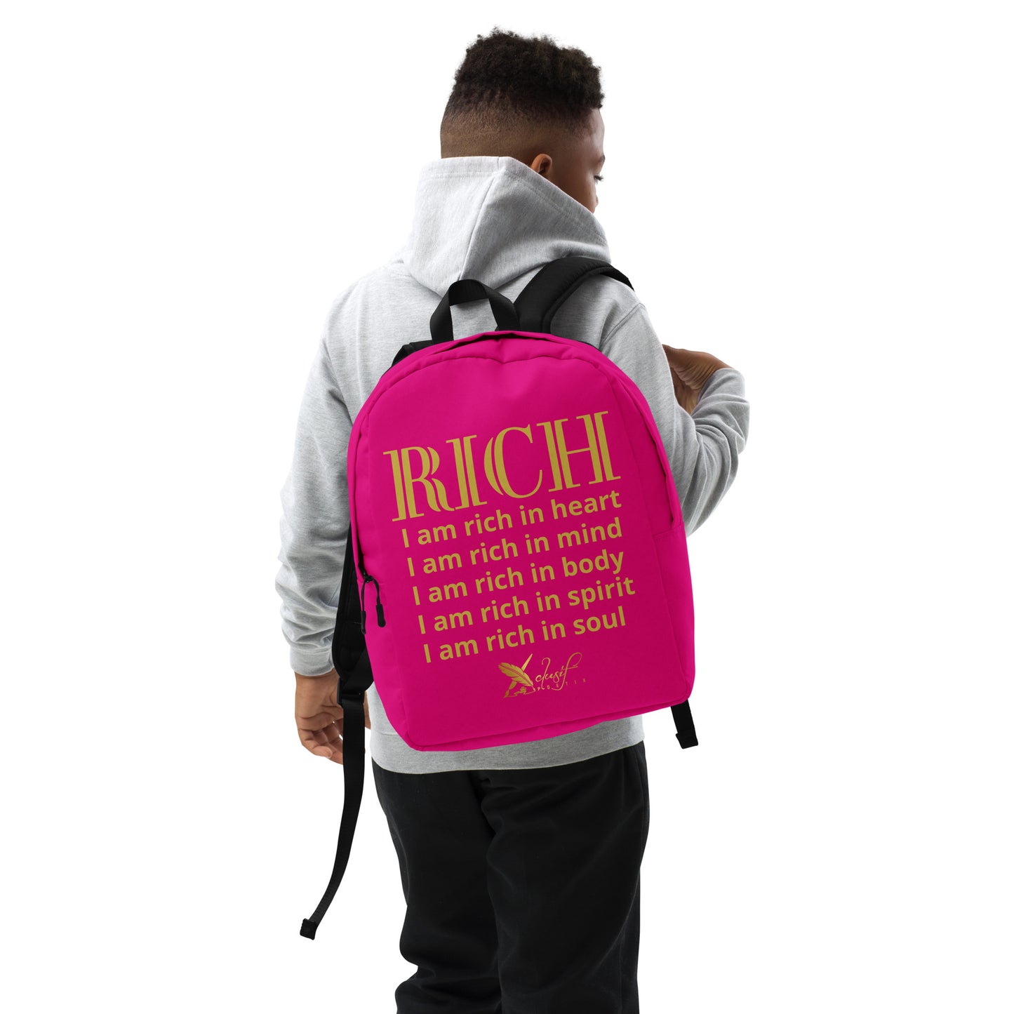 RICH BY XCLUSIF POETIX HOT PINK & GOLD Minimalist Backpack