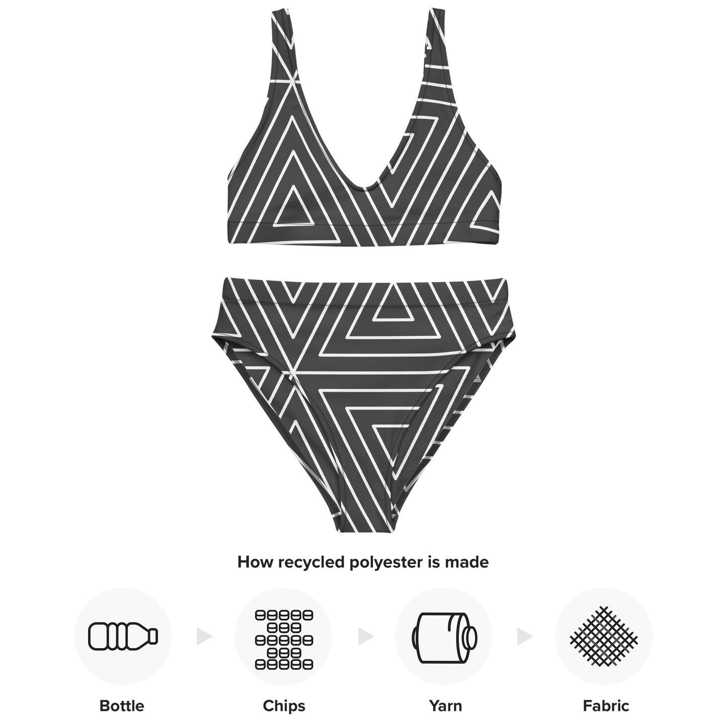 XCLUSIF POETIX BLACK TRIANGLE high-waisted bikini