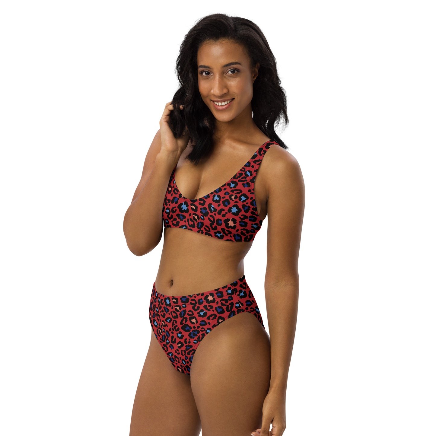 XCLUSIF POETIX RED LEOPARD high-waisted bikini