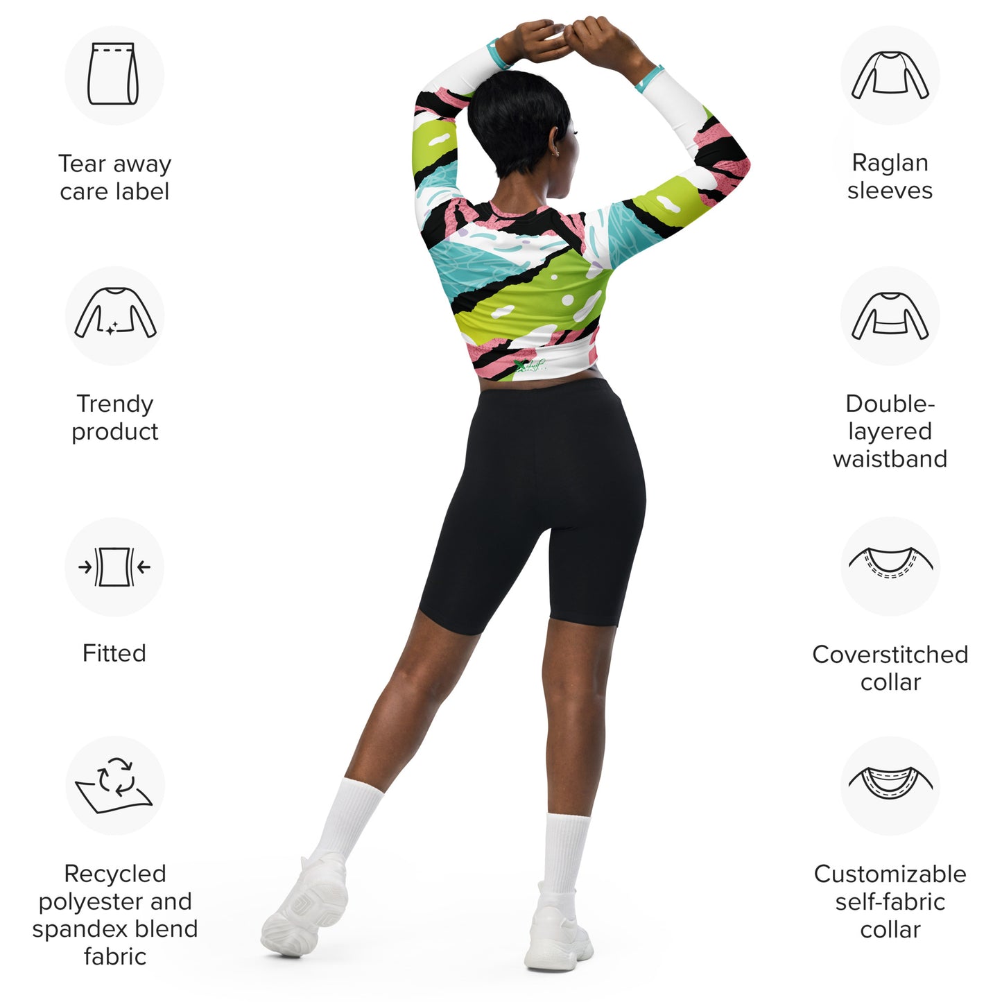 FRE (FRESH) BY XCLUSIF POETIX long-sleeve crop top