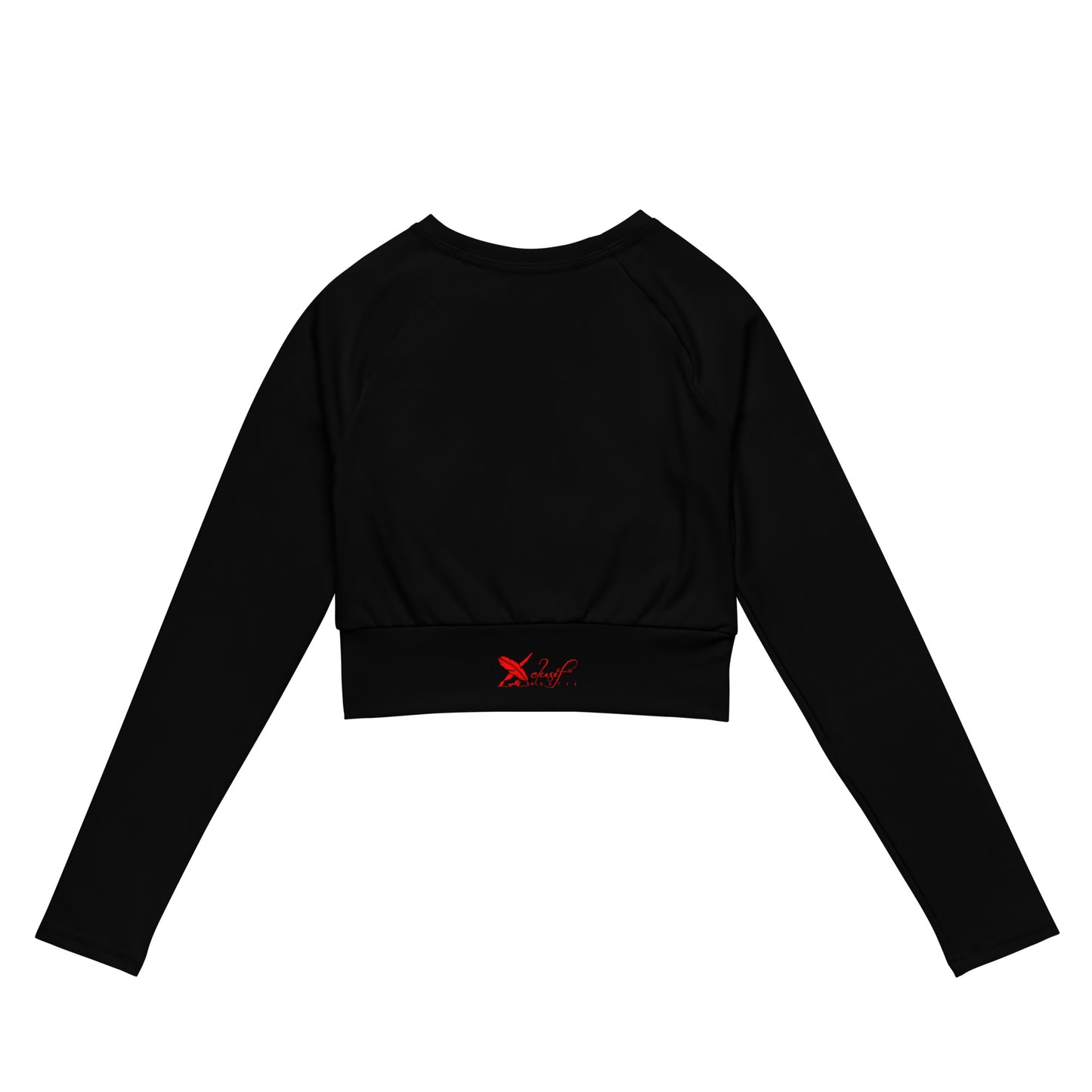 XCLUSIF POETIX BLACK & RED LOGO long-sleeve crop top