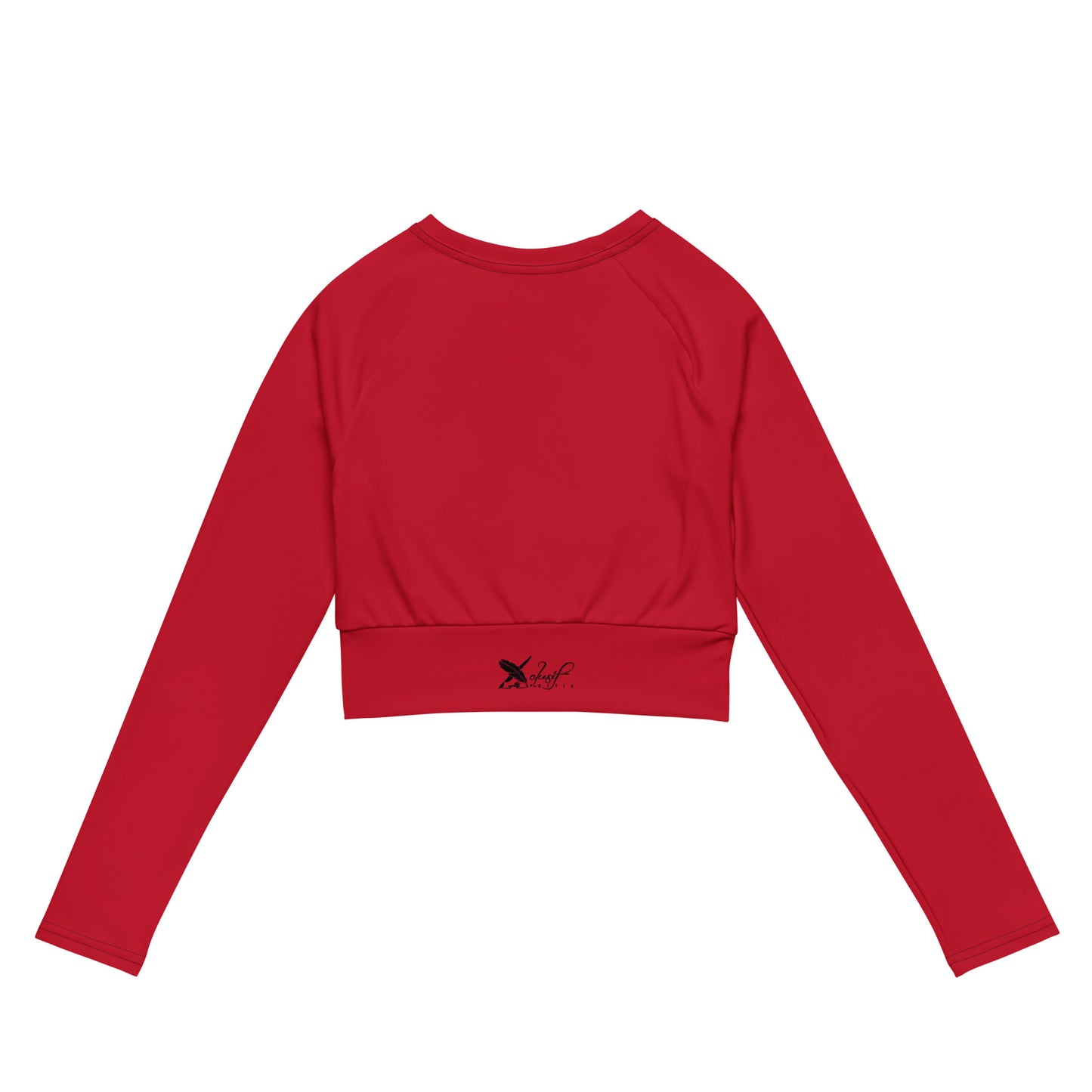 XCLUSIF POETIX RED & BLACK LOGO long-sleeve crop top