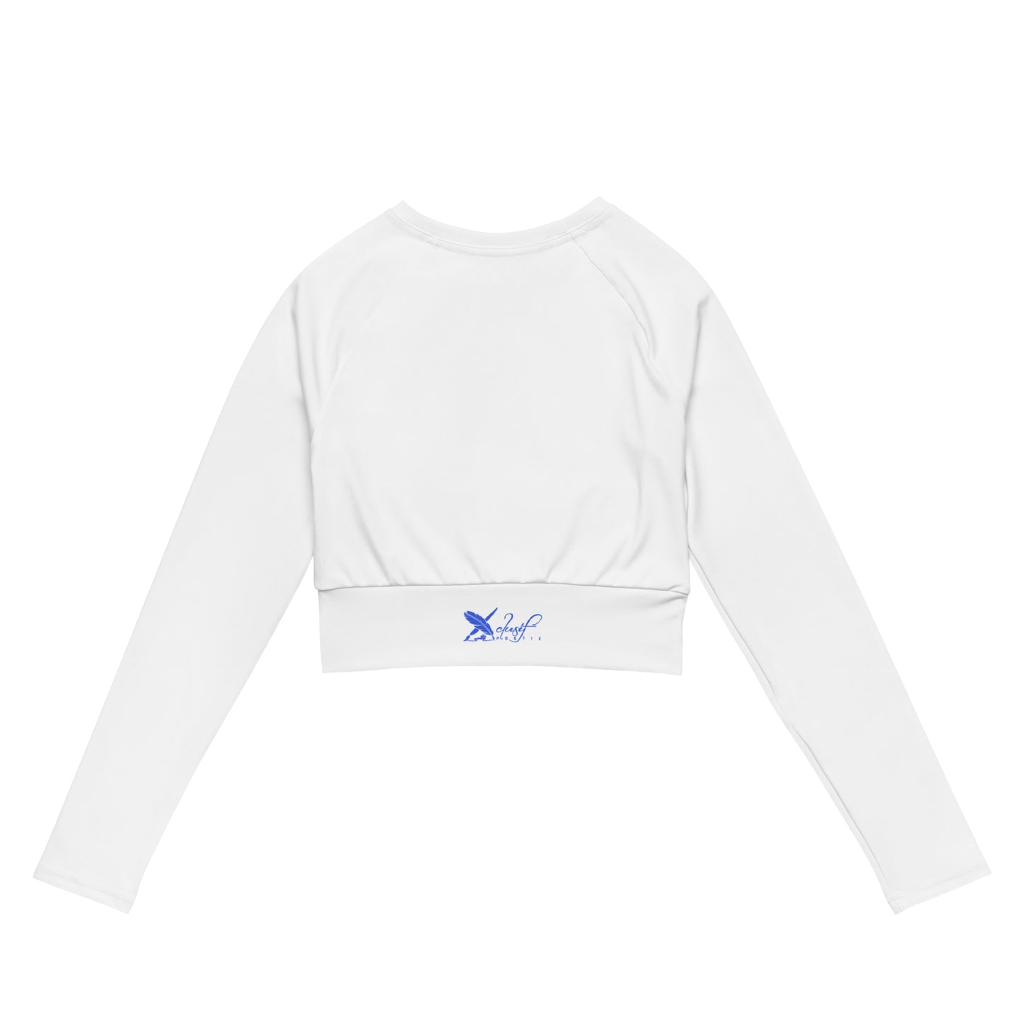 XCLUSIF POETIX WHITE & BLUE Women's long-sleeve crop top