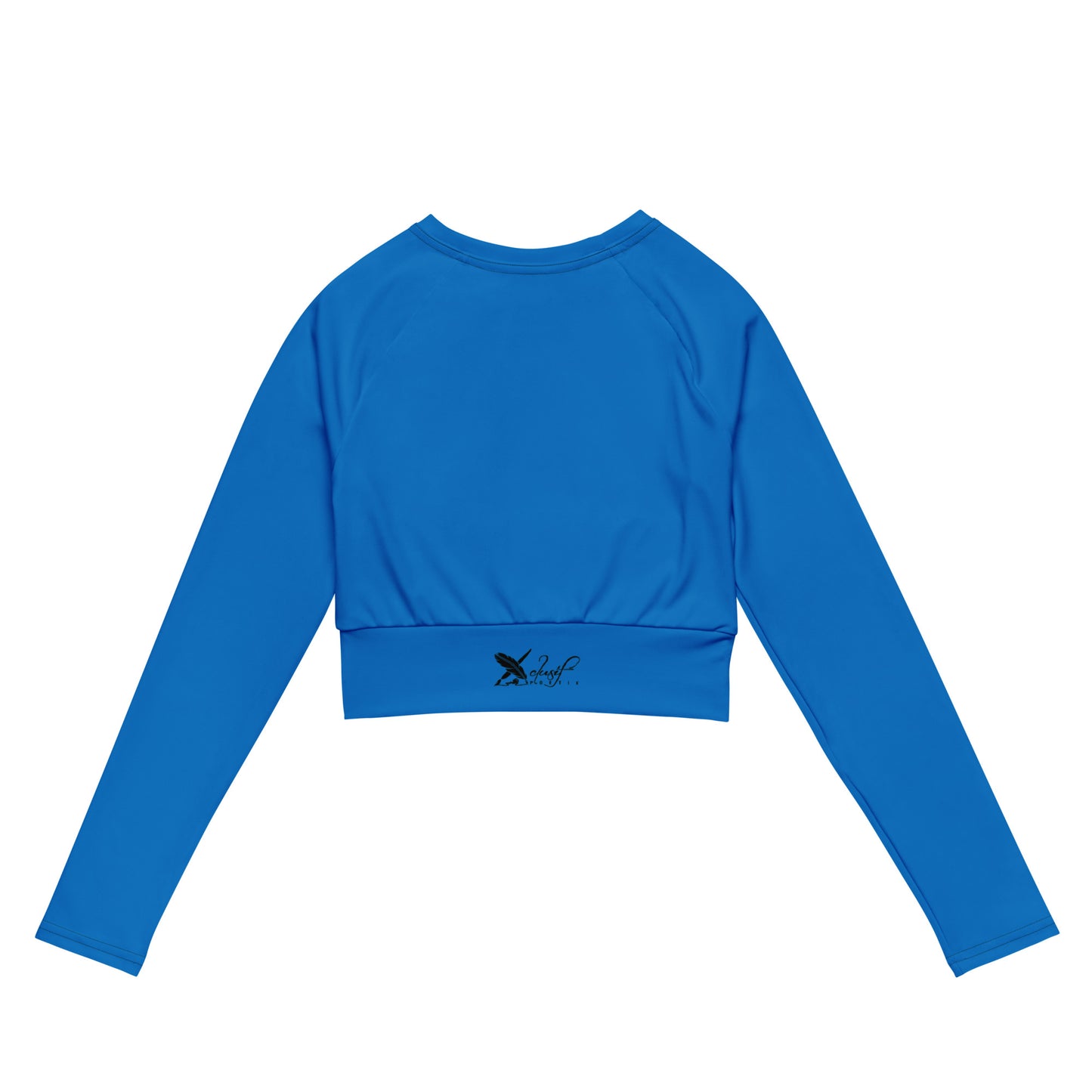 XCLUSIF POETIX BLUE & BLACK Women's long-sleeve crop top