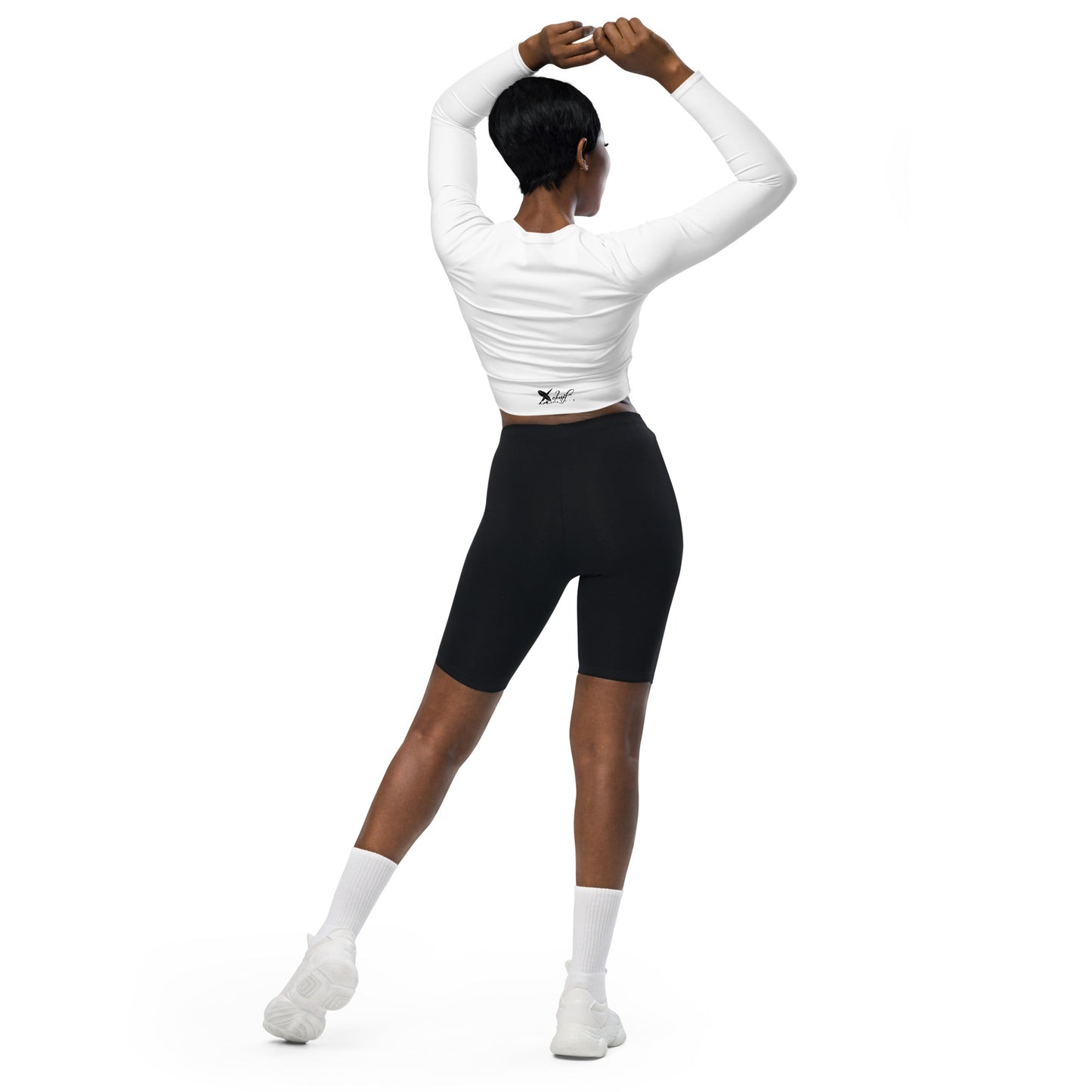 XCLUSIF POETIX WHITE & BLACK Women's long-sleeve crop top