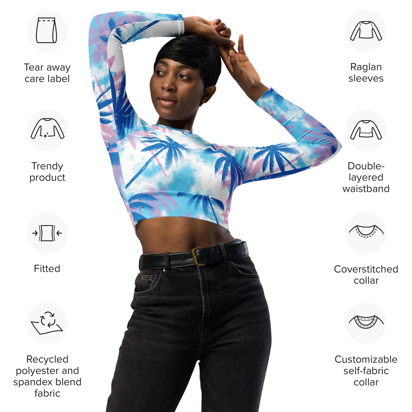 XCLUSIF POETIX MIAMI long-sleeve crop top