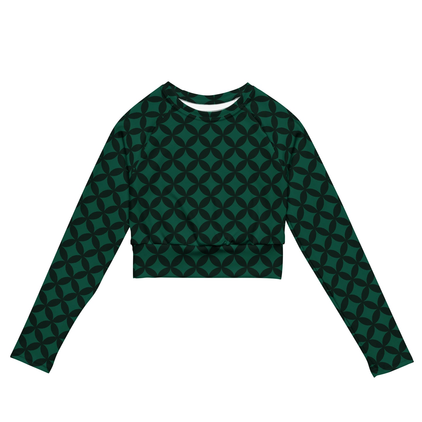 XCLUSIF POETIX LUXURY GREEN Women's long-sleeve crop top