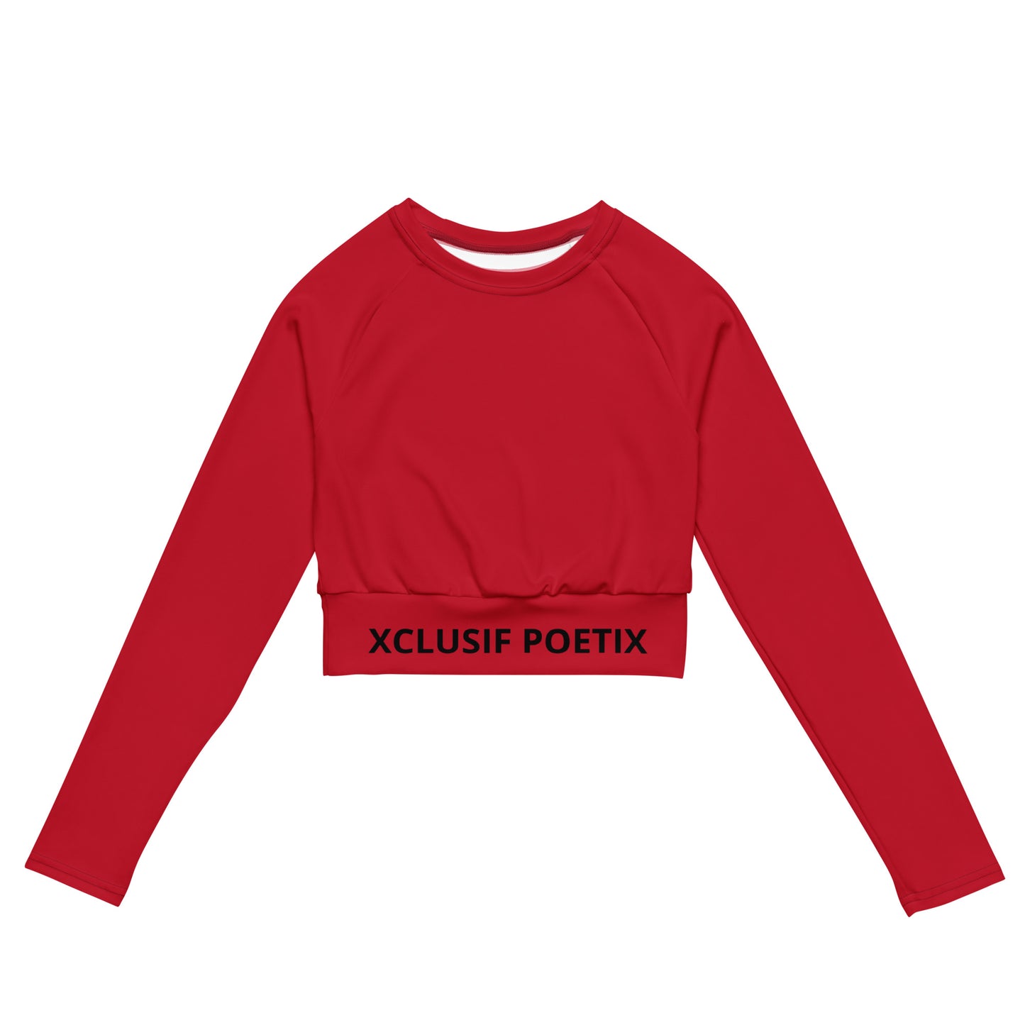 XCLUSIF POETIX RED & BLACK LOGO long-sleeve crop top