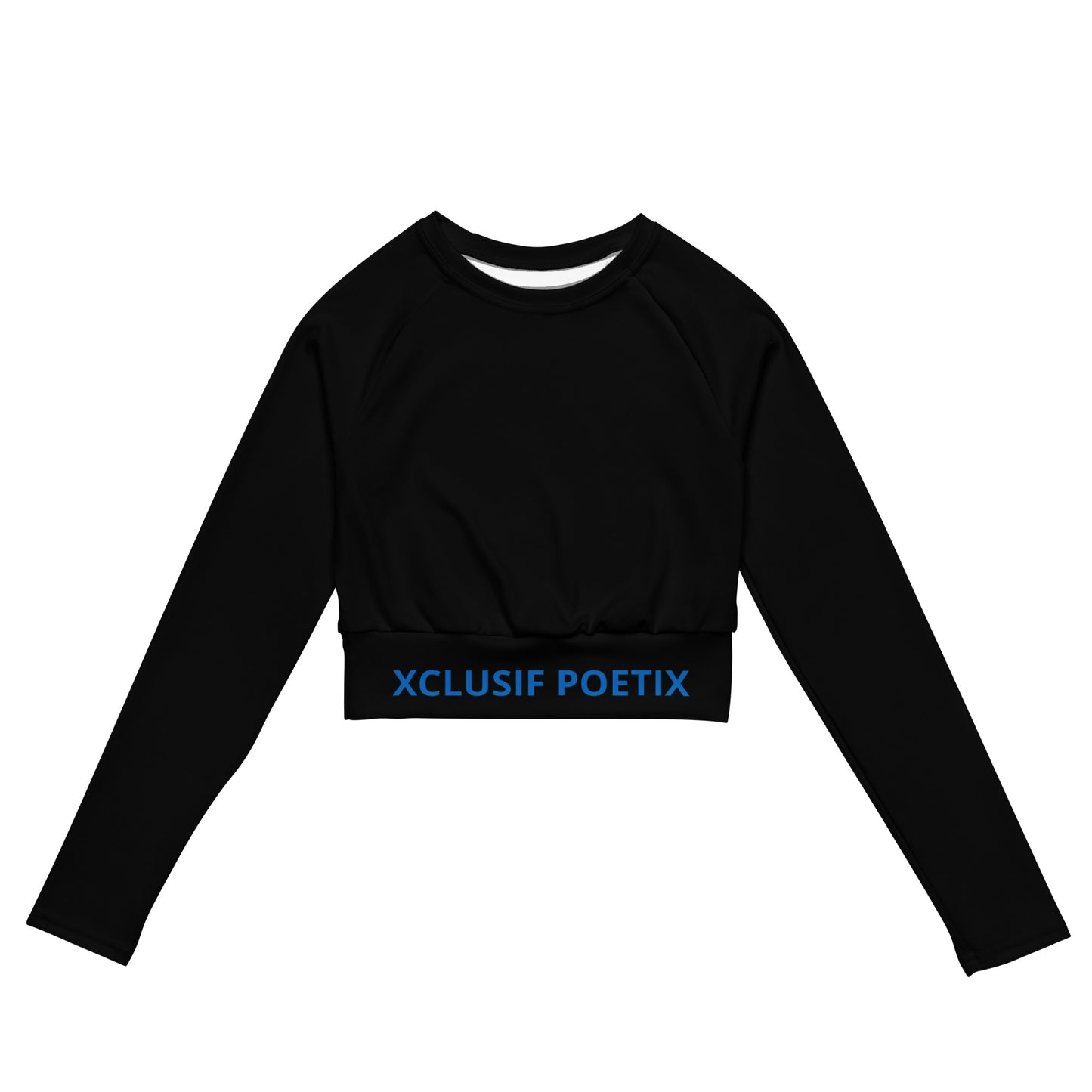 XCLUSIF POETIX BLACK & BLUE Women's long-sleeve crop top