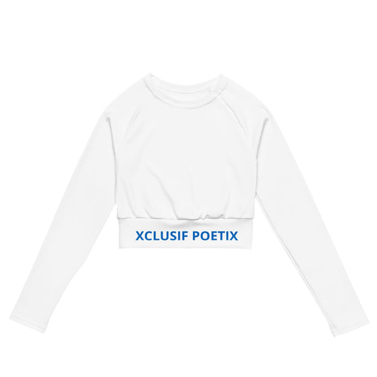 XCLUSIF POETIX WHITE & BLUE Women's long-sleeve crop top