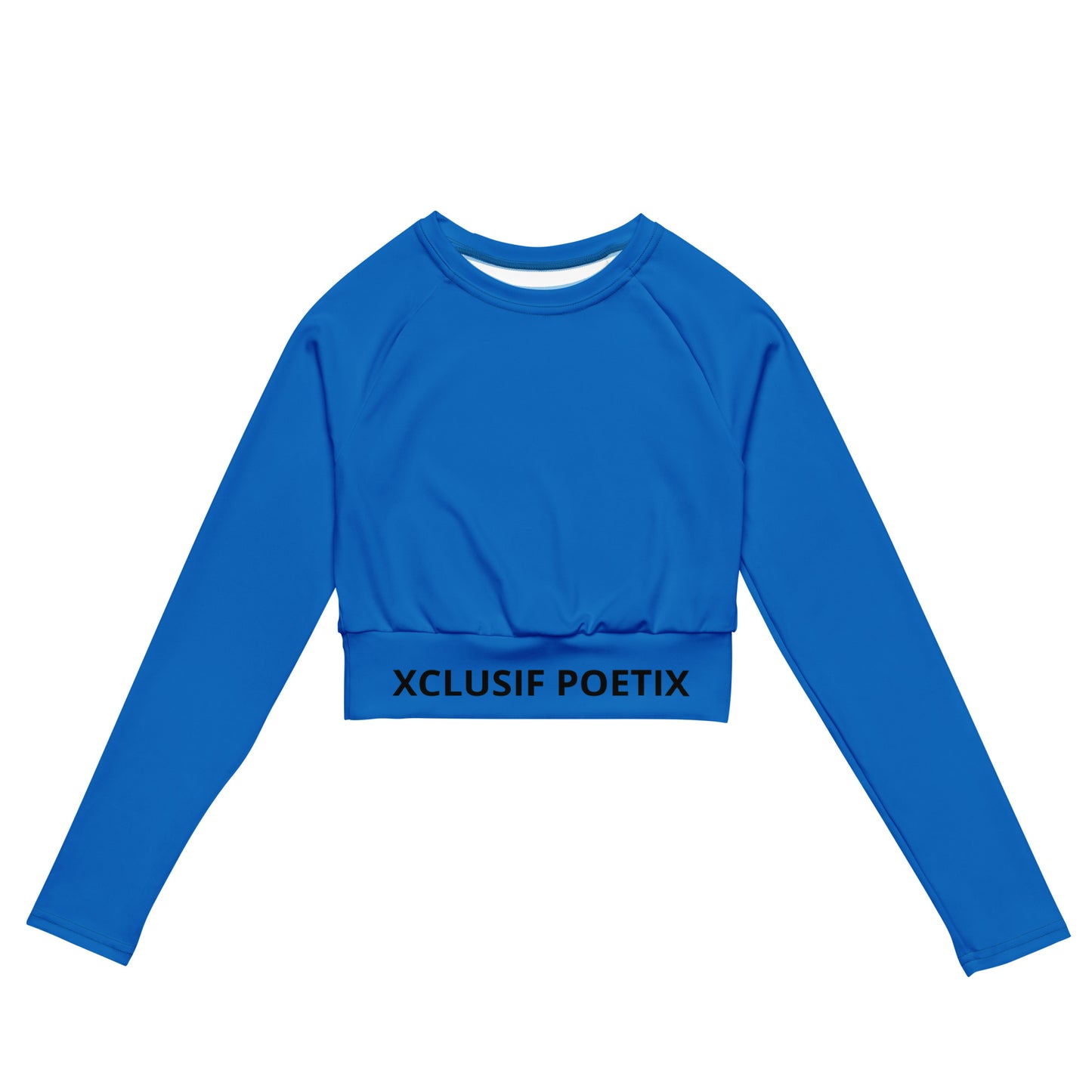 XCLUSIF POETIX BLUE & BLACK Women's long-sleeve crop top