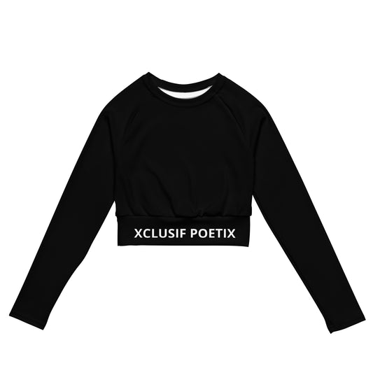 XCLUSIF POETIX BLACK & WHITE Women's long-sleeve crop top