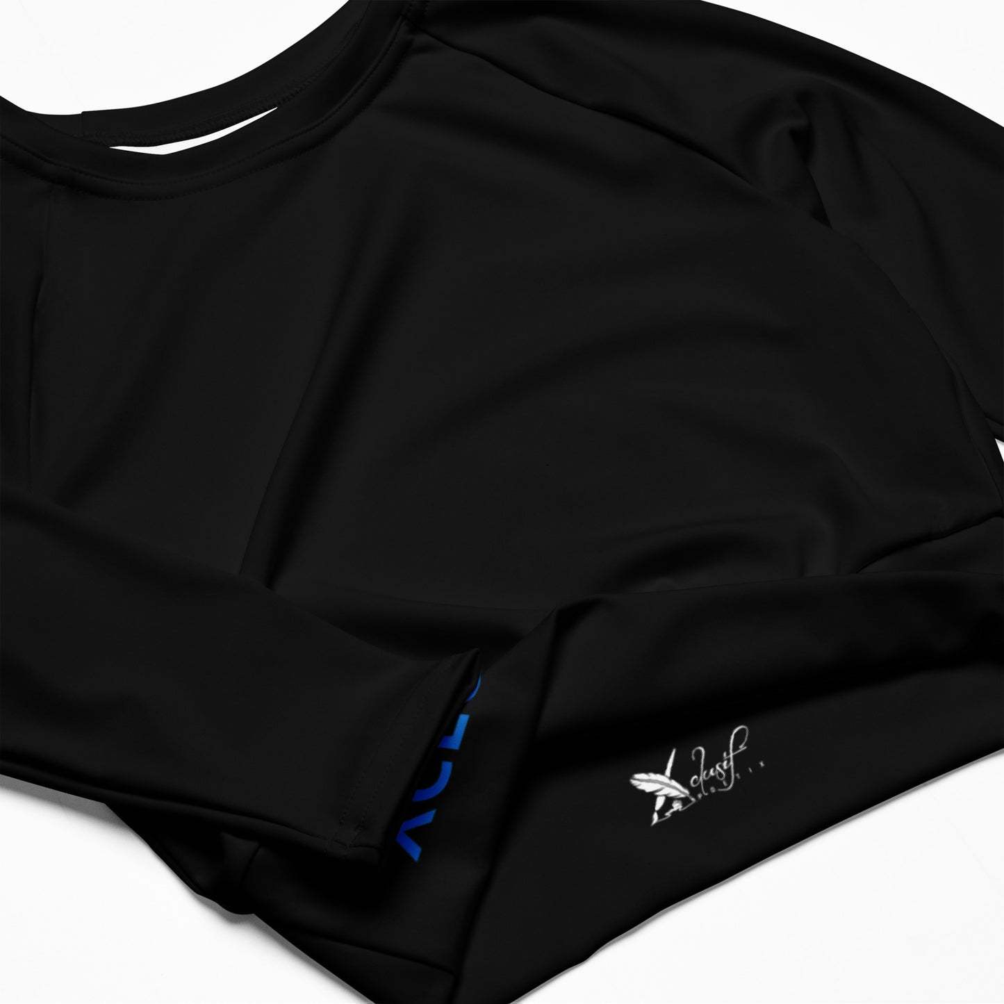 XCLUSIF POETIX BLACK & BLUE Women's long-sleeve crop top