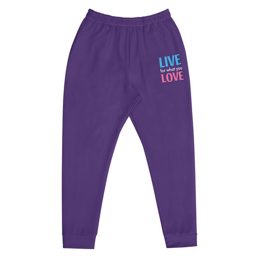 "LIVE FOR WHAT YOU LOVE" BY XCLUSIF POETIX PURPLE Men's Joggers