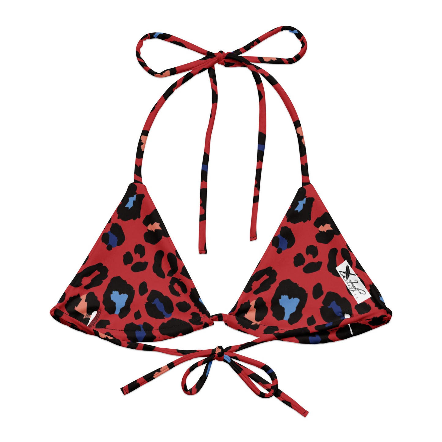 XCLUSIF POETIX RED LEOPARD string bikini top