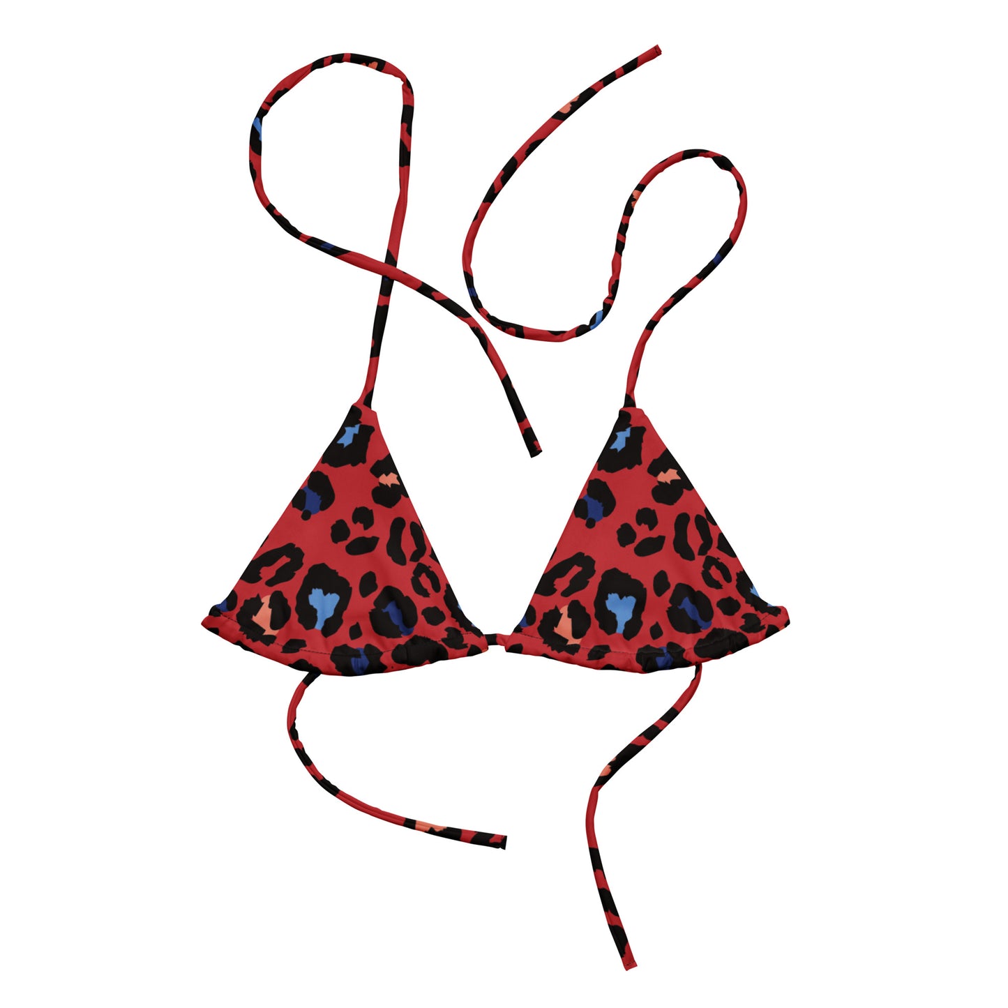 XCLUSIF POETIX RED LEOPARD string bikini top