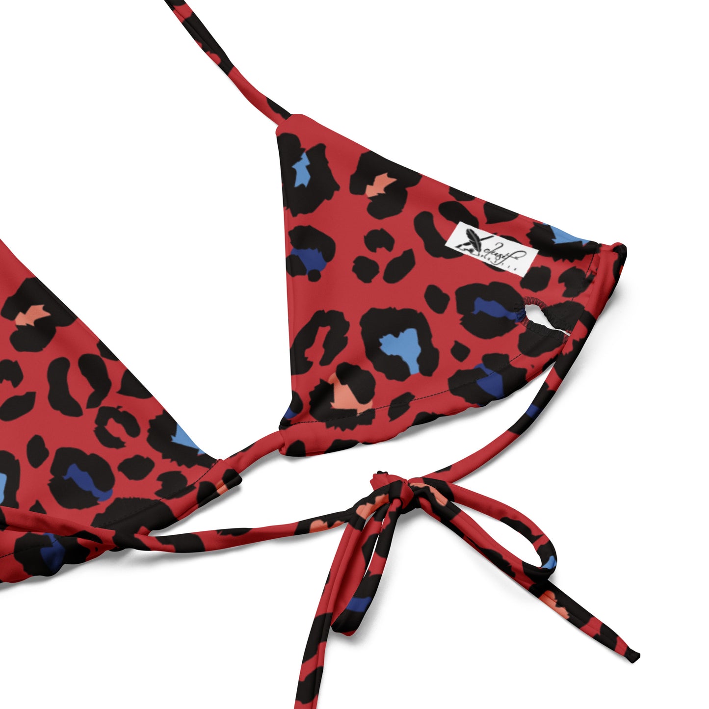 XCLUSIF POETIX RED LEOPARD string bikini top