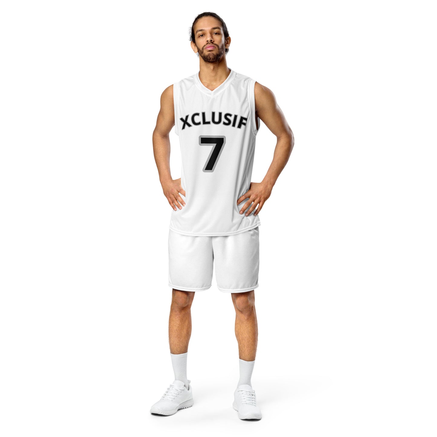 XCLUSIF POETIX WHITE unisex basketball jersey