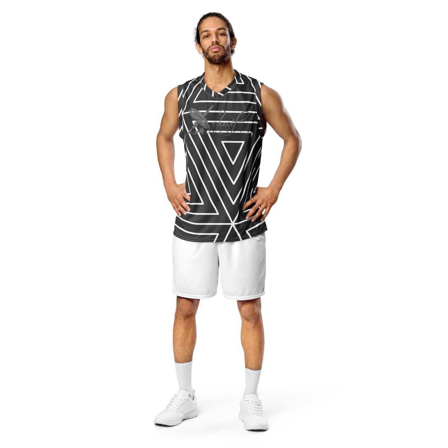 XCLUSIF POETIX BLACK TRIANGLE unisex basketball jersey