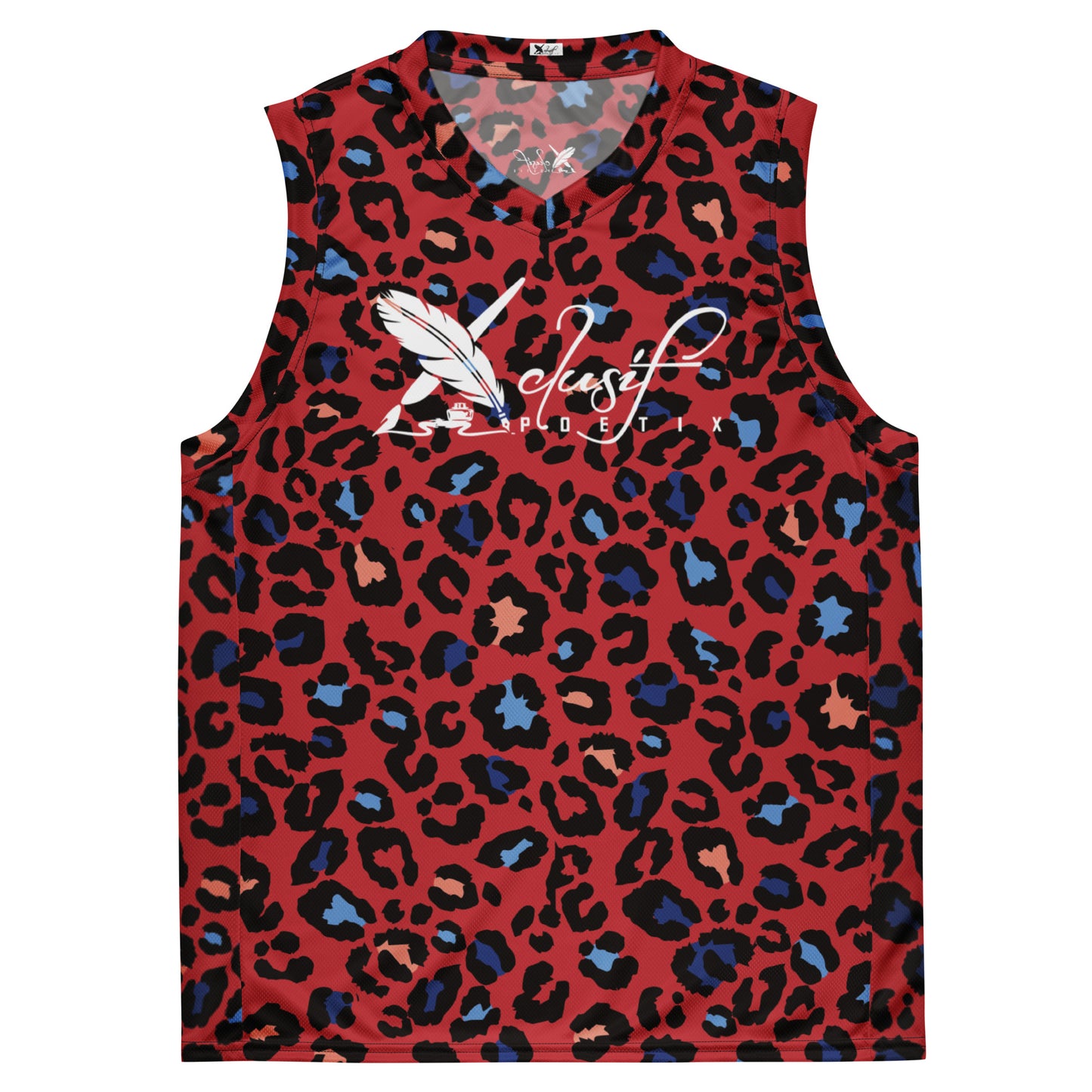 XCLUSIF POETIX RED LEOPARD unisex basketball jersey