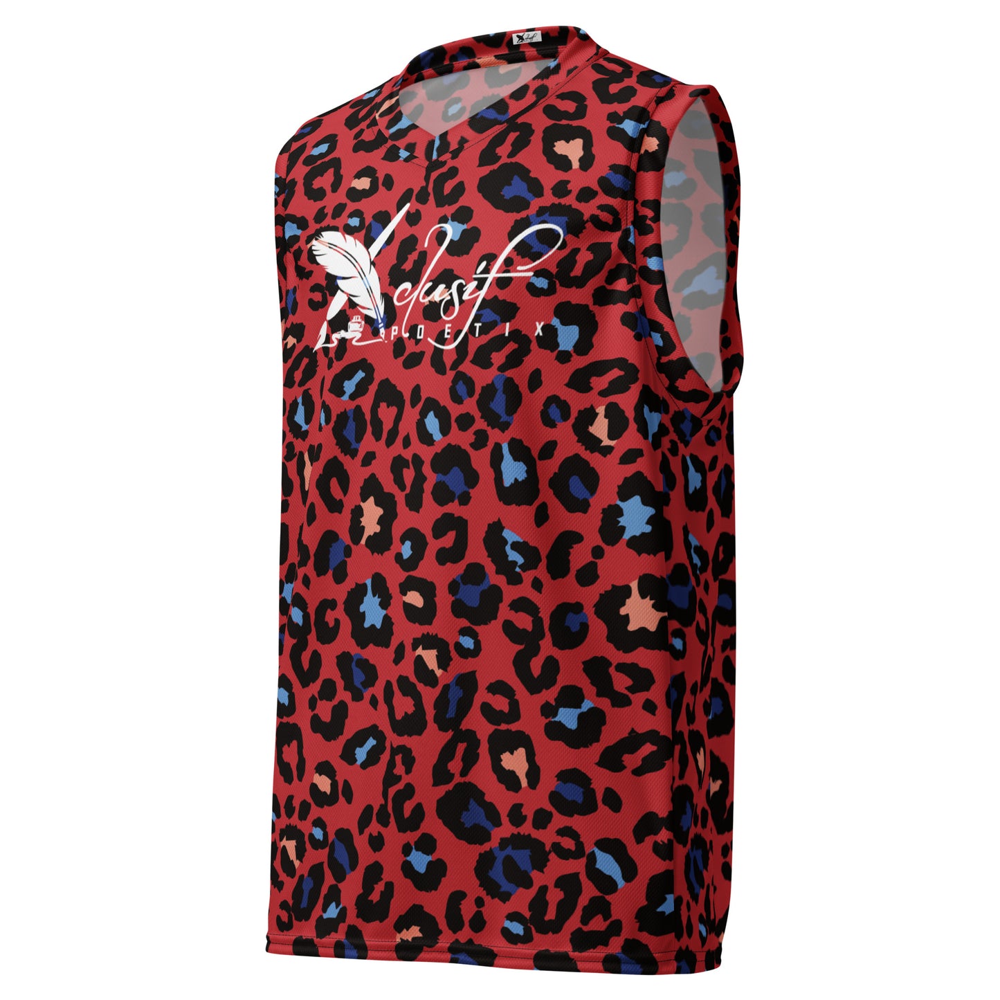 XCLUSIF POETIX RED LEOPARD unisex basketball jersey