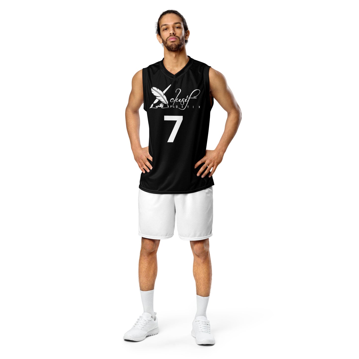 XCLUSIF POETIX BLACK & WHITE unisex basketball jersey