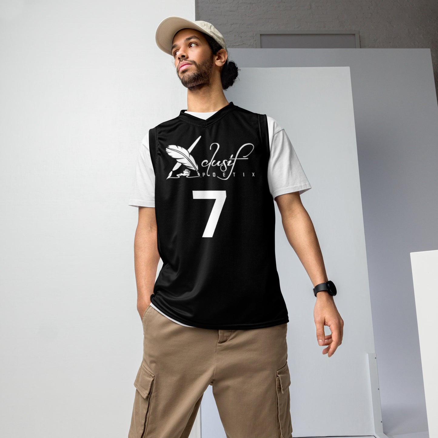 XCLUSIF POETIX BLACK & WHITE unisex basketball jersey