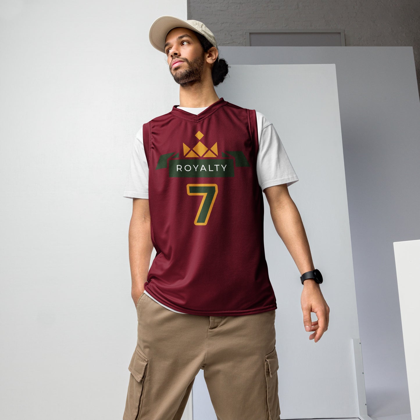 ROYALTY BY XCLUSIF POETIX BURGUNDY unisex basketball jersey