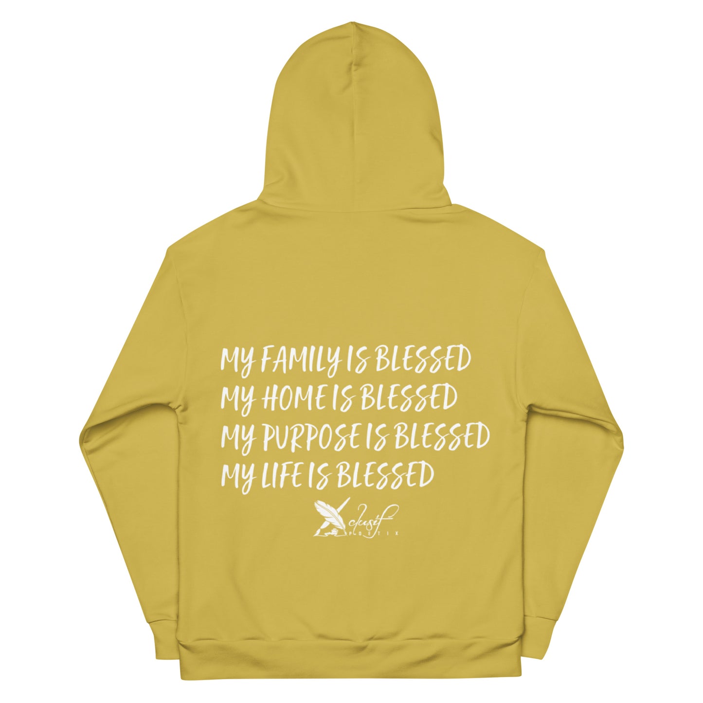 BLESSED BY XCLUSIF POETIX GOLD & WHITE Unisex Hoodie