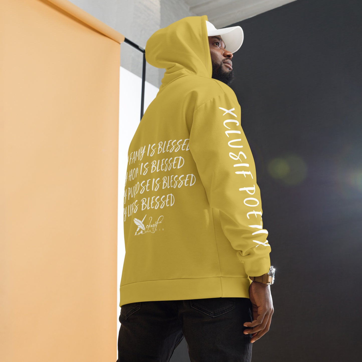 BLESSED BY XCLUSIF POETIX GOLD & WHITE Unisex Hoodie