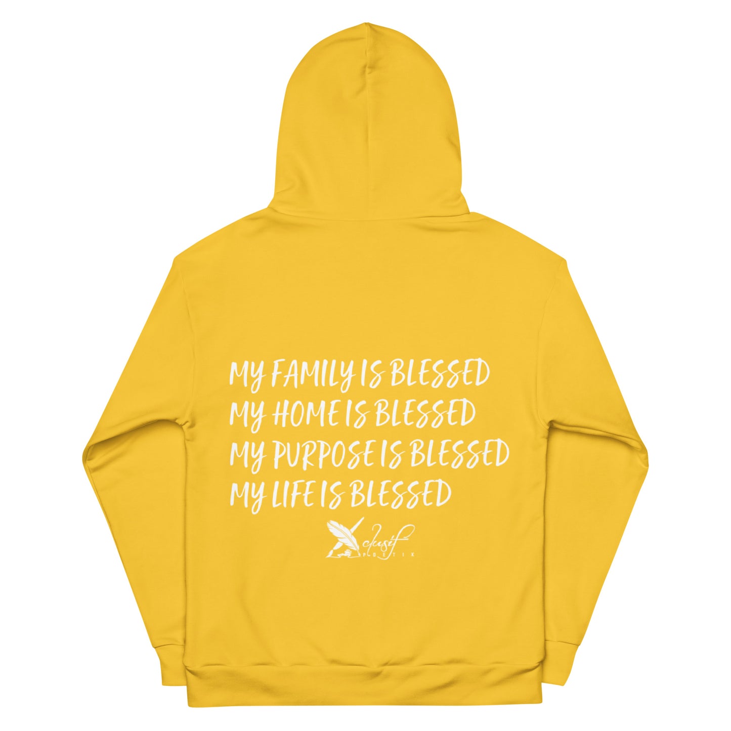 BLESSED BY XCLUSIF POETIX YELLOW & WHITE Unisex Hoodie