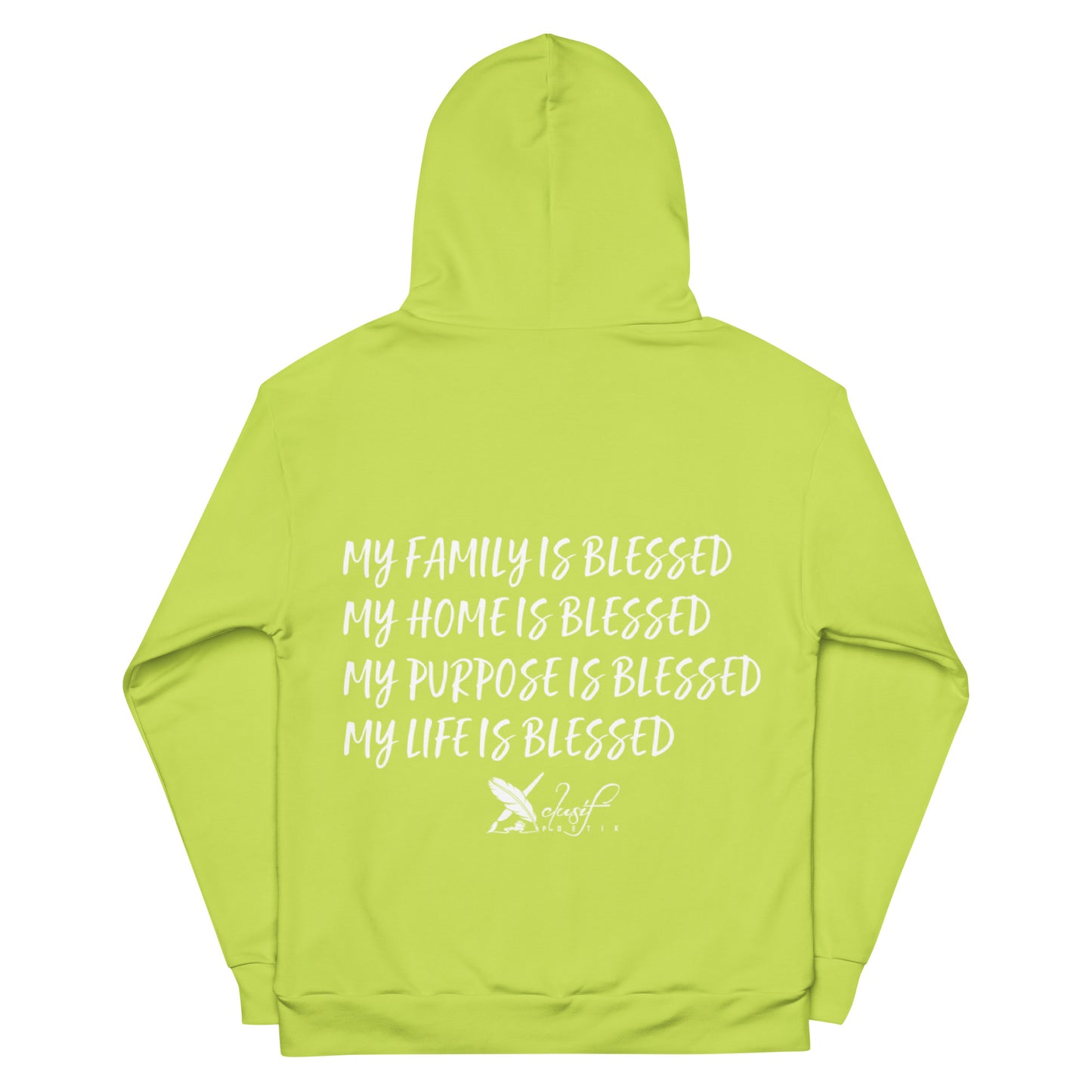 BLESSED BY XCLUSIF POETIX LIGHT GREEN & WHITE Unisex Hoodie