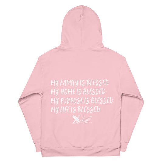 BLESSED BY XCLUSIF POETIX PINK & WHITE Unisex Hoodie