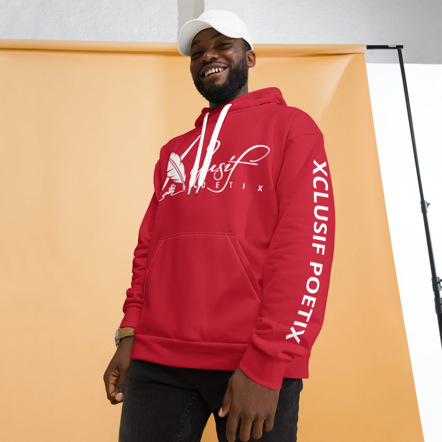 XCLUSIF POETIX RED & WHITE LOGO Unisex Hoodie