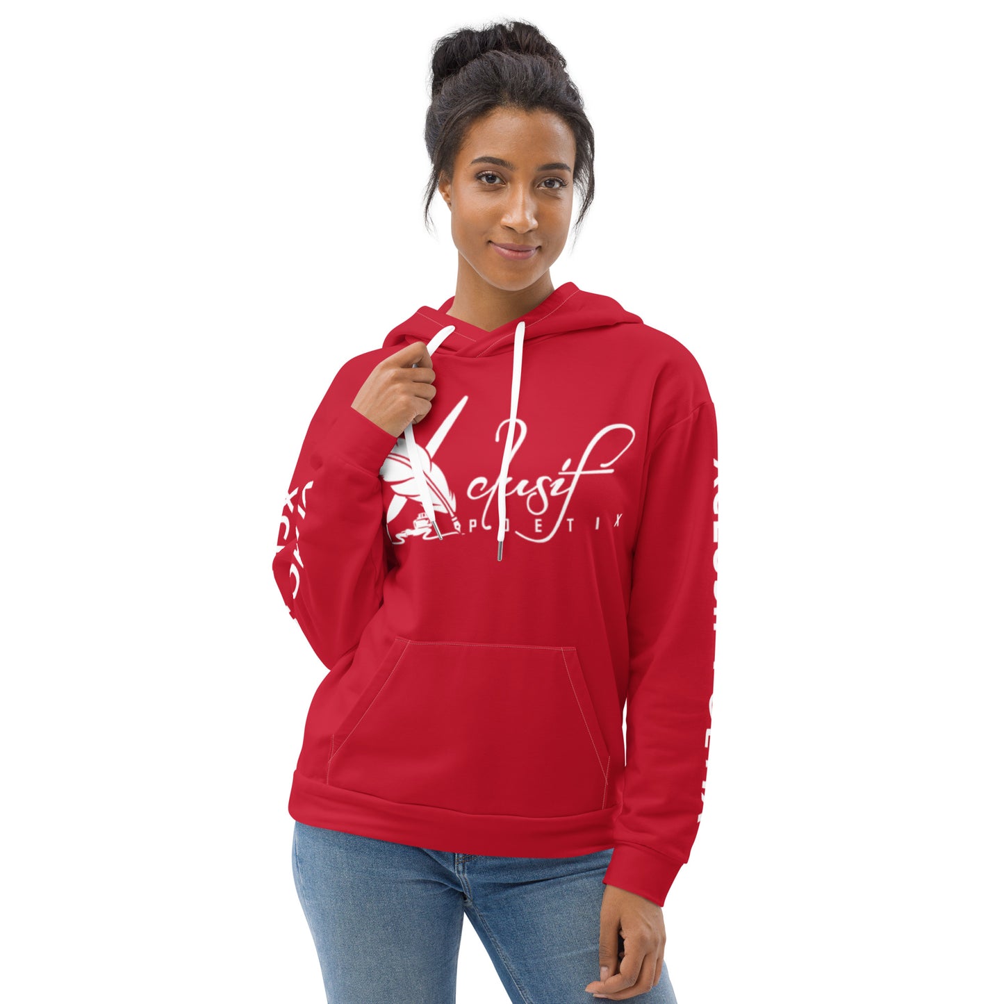 XCLUSIF POETIX RED & WHITE LOGO Unisex Hoodie