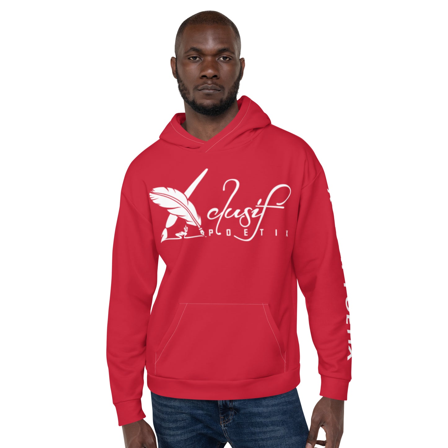 XCLUSIF POETIX RED & WHITE LOGO Unisex Hoodie