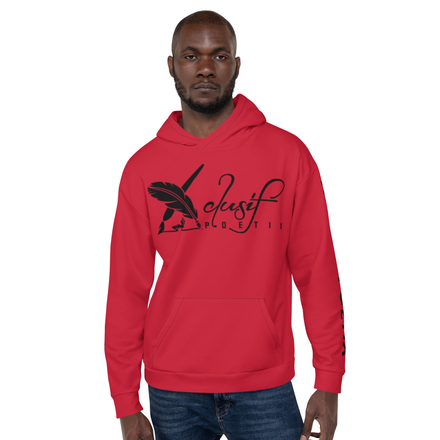 XCLUSIF POETIX RED & BLACK LOGO Unisex Hoodie