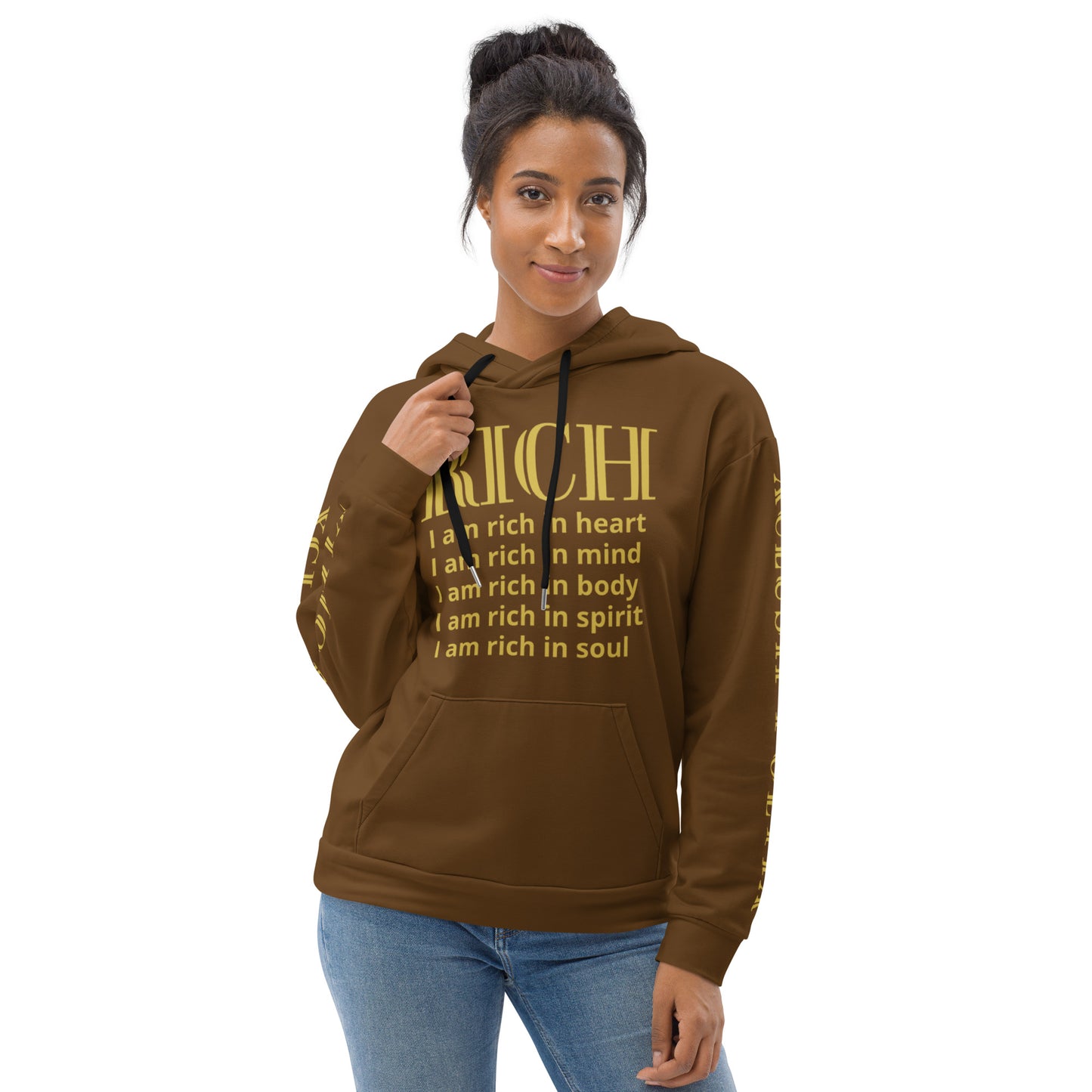 RICH BY XCLUSIF POETIX BROWN & GOLD Unisex Hoodie