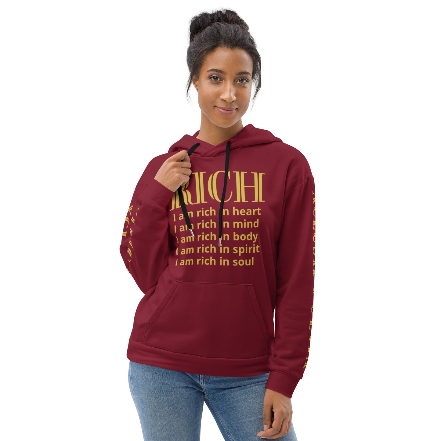 RICH BY XCLUSIF POETIX BURGUNDY & GOLD Unisex Hoodie