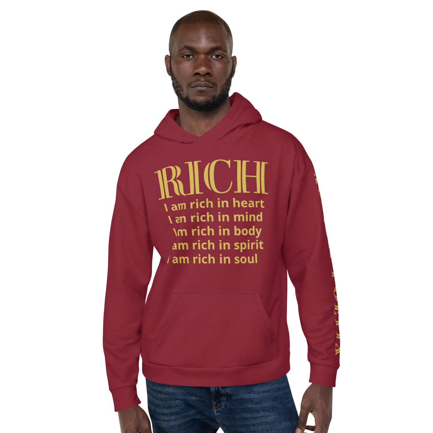 RICH BY XCLUSIF POETIX BURGUNDY & GOLD Unisex Hoodie