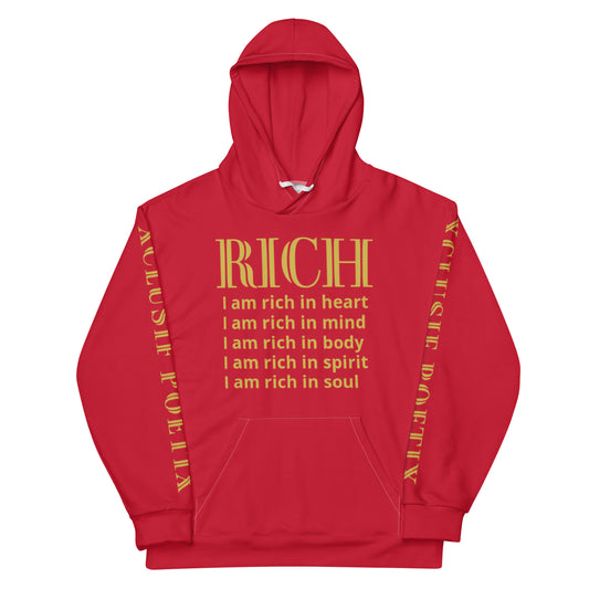 RICH BY XCLUSIF POETIX RED & GOLD Unisex Hoodie