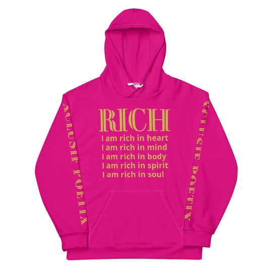 RICH BY XCLUSIF POETIX HOT PINK & GOLD Unisex Hoodie