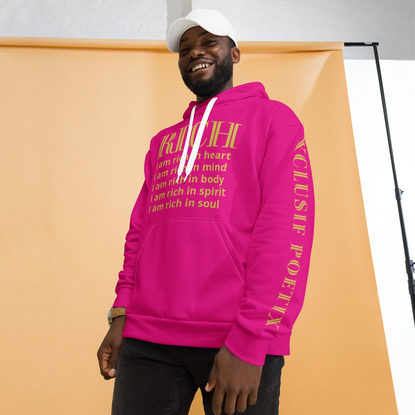 RICH BY XCLUSIF POETIX HOT PINK & GOLD Unisex Hoodie