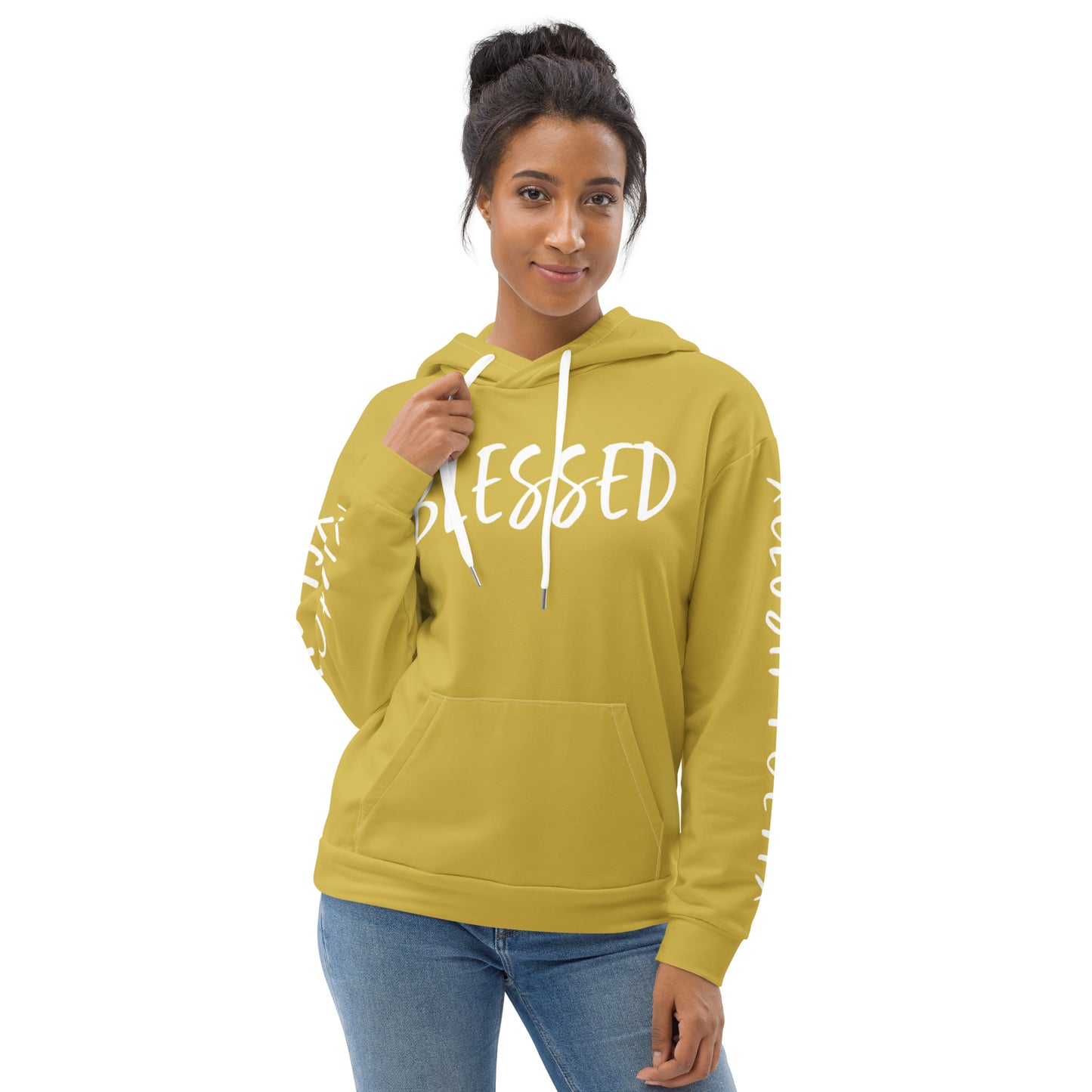 BLESSED BY XCLUSIF POETIX GOLD & WHITE Unisex Hoodie