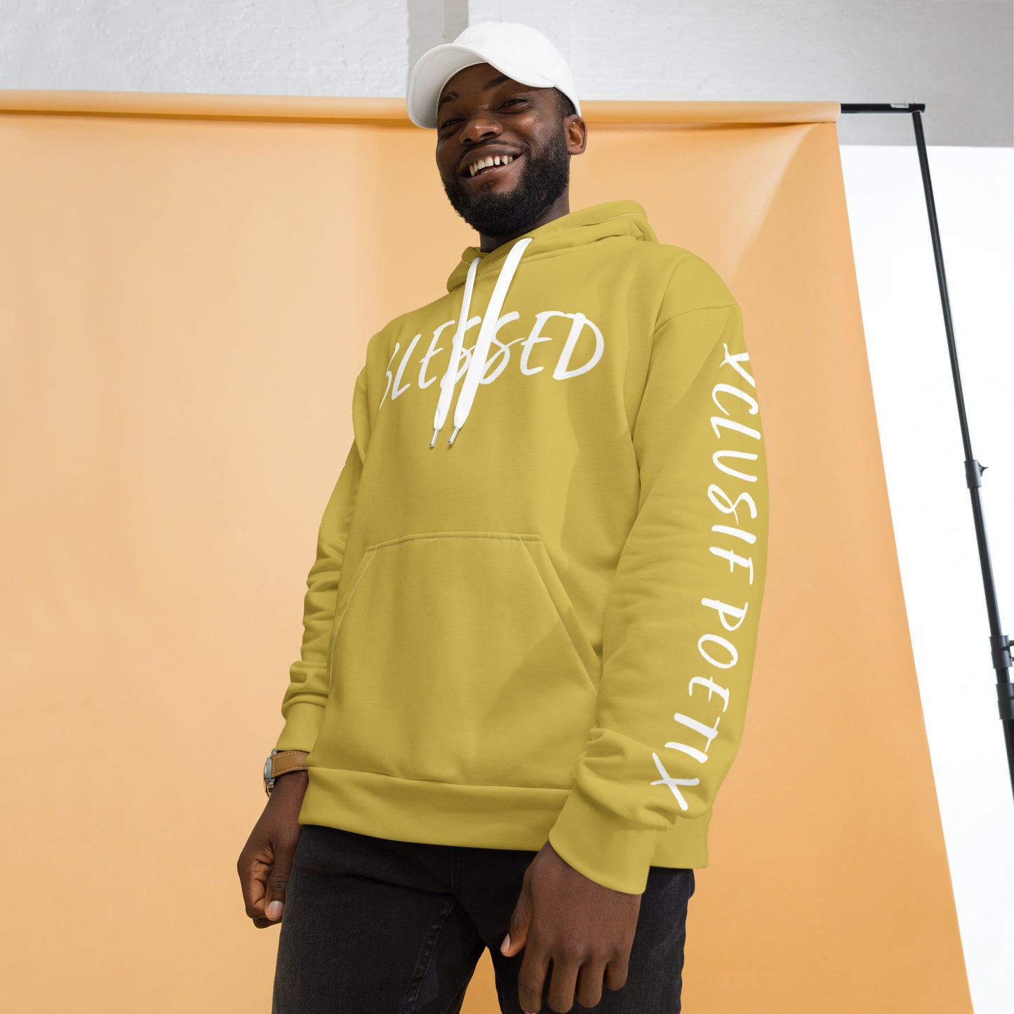 BLESSED BY XCLUSIF POETIX GOLD & WHITE Unisex Hoodie