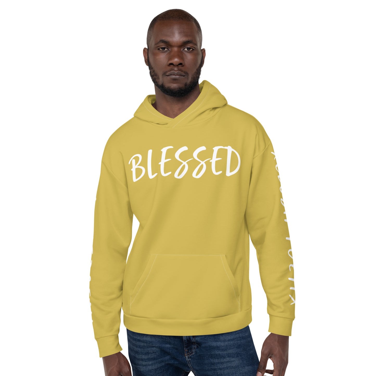 BLESSED BY XCLUSIF POETIX GOLD & WHITE Unisex Hoodie